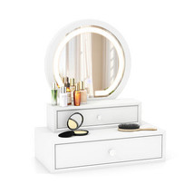 LED Lighted Vanity Mirror for Bedroom Tabletop-White - Color: White - $152.49