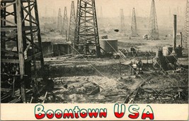 Vtg Postcard Burkburnett Texas TX - Boomtown USA Oil Field UNP SW Statio... - $36.58