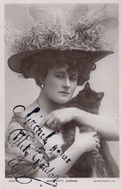 Miss Kitty Gordon &amp; Pet Cat Actress Old Hand Signed Photo Postcard - $24.99