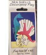 Evergreen Sea Shell Decorative House Flag 28 X 40 NEW - Free Ship - $291.22 MXN