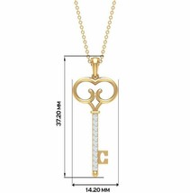 Diamond Key Pendant 14k Solid Gold Vintage Key Necklace Christmas Women Pendant. - $3,439.79