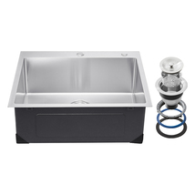 VEVOR Kitchen Sink Workstation 25 in 304 Stainless Top Mount Single Bowl - $124.99