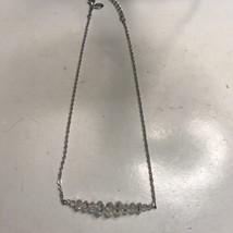 Vintage Kirks Folly Necklace Silver Tone with Graduated AB Rhinestones - $23.36