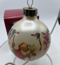 Hallmark Santa&#39;s Visitors Glass Ball Ornament Norman Rockwell Vintage 1995 - £6.06 GBP