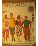 UNCUT Sewing Pattern 1992 McCALL&#39;S Large 12,14 5940 SHIRT Top PANT Short... - £3.12 GBP