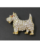 Schnauzer Scottish Terrier Scottie Dog Lover Rhinestone Gold Tone Pin Br... - €25,96 EUR