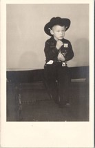 RPPC Little Cowboy Boy and His Western Hat Postcard A21 - £6.33 GBP