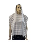 Cotton Hooded Poncho With Tassels By Zestt Organics Big KiDS - $340.90 MXN