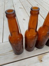 Gutsch Sheboygan Vintage Amber Glass 4 Beer Bottles Antique Bar Man Room  - £51.27 GBP