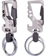 2 Pack Car Key Chain Bottle Opener Keychain for Men and Women Silver - £11.04 GBP