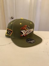 Detroit Pistons Mitchell &amp; Ness “HWC Dusty Olive Collection” Sz 7 1/8 - £33.82 GBP