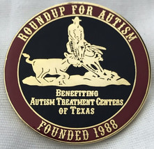 Round Up For Autism Rodeo 1988 Texas Vintage Pin Brooch - $14.34