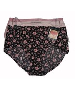 3 Laura Ashley Flat Seam NO SHOW Panties Solid Pink Black Floral Wms Plu... - $39.64 CAD