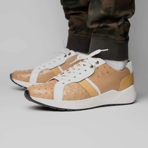Lyon II Genuine Ostrich and Calfskin Fashion Sneaker Orix / White image 6
