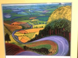 David Hockney Lithographie Imprimé Art Musée Affiche Affichage Garrowby Colline - $596.83