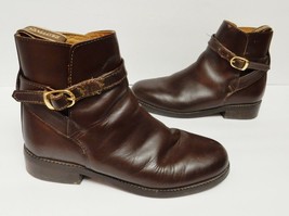 Cavaletti Shires Ankle Boots Booties Leather Leicester Brown Straps Size 38 - $124.00