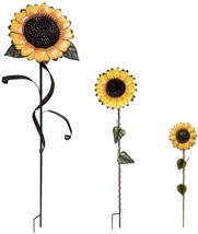 Decorative Sunflower Stake Garden Decor Metal Flower Yard Stake for Outd... - $17.75+