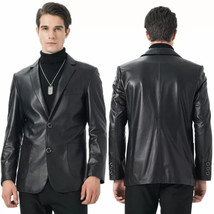 Men&#39;s Pure Lambskin Soft Leather Blazer Coat Handmade Stylish Formal Par... - £95.27 GBP+