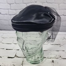 Vintage Pillbox Hat Black With Veil Womens Funeral  - $29.69