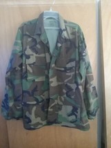 Mens Woodland Camouflage Military  Shirt Uniform Coat Army Medium H 67to71 - £29.18 GBP