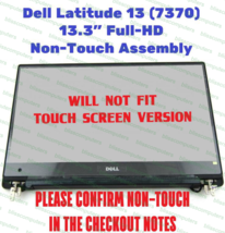 Dell Latitude 7370 13.3&quot; FHD LCD Non Touch Screen Assembly w/Webcam MP9V... - £70.79 GBP