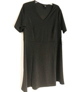En Focus Plus size Black Sparkled 14 W short sleeve Dress NWT - $19.40 CAD