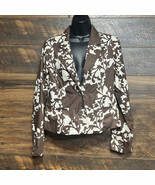 Old Navy Womens XXL Blazer Jacket Brown Ivory Floral Scroll 100% Cotton ... - $7.50