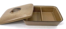 Denby ROMANY BROWN Rectangle Covered Divided Vegetable Bowl Dish Lid Excellent  - £180.09 GBP