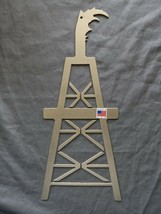 Laser Cut Steel Oil Derrick Wall Décor Or Ornament Natural Steel Silver - £38.70 GBP