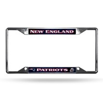 New England Patriots License Plate Frame Chrome EZ View - $49.49