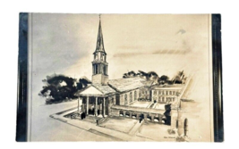 Real Photo Postcard RPPC Church Drawing Picture by Jim Willis Unposted Antique - £7.61 GBP