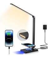 Desk Lamp with Wireless Charger LED Table Lamps for Home Office USB Char... - £55.15 GBP