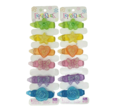 VINTAGE 1999 EXPRESSIONS COLORFUL PLASTIC GLITTERY SPARKLY BARRETTES PUR... - £15.14 GBP