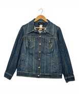 Baby Phat Denim Jacket Womens 1X Blue Jean Bling Buttons Embroidered Y2K... - $39.59