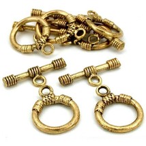 Bali Toggle Clasp Antique Gold Plated 19mm 6Pcs Approx. - $13.98