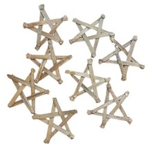 Set of 8 Gold Glittery 5 Point Stars Holiday Decor 8 inch - £19.11 GBP