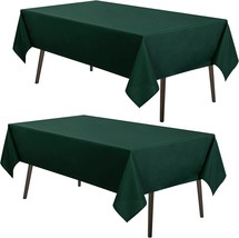 2Pack Hunter Green Tablecloth 60x84 Inch Rectangle Table Cloth for 4 Feet Table  - £38.42 GBP