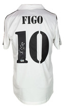 Luis Figo Signé Blanc Real Madrid Football Jersey Bas - £227.87 GBP