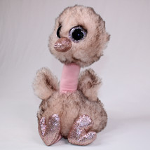 TY Beanie Boos Plush HENNA The Ostrich Retired Pink Plush Animal No Hang... - $7.14