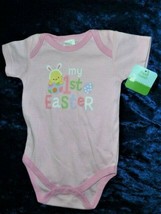 Baby Girl My 1st First Easter Bodysuit Pink Egg Chick Bunny Rabbit Ears ... - $150.57 MXN