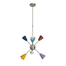 6 Light Italian Sputnik Multi-color Brass sputnik Chandelier For Home Decoration - £308.77 GBP