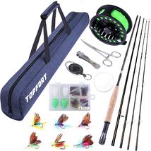 4-Piece Graphite Fly Fishing Rod &amp; Reel Combo Starter – Lightweight Trav... - €83,71 EUR