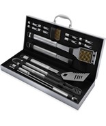 16PC Grill Set with Spatula, Tongs, Skewers, Case – Barbecue Tools - $19.21
