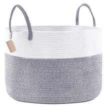 Cotton Rope Woven Laundry Basket, 70L Large Dirty Clothes Hamper With Ha... - £40.88 GBP