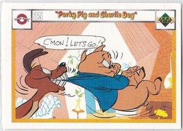 N) 1990 Upper Deck Looney Tunes Comic Ball Card #25/28 Porky Pig and Charlie Dog - £1.53 GBP
