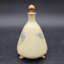 Antique c.1910 O&amp;EG Ceramic Yellow HandPainted Floral Perfume Bottle w/T... - £38.23 GBP