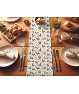 Farmhouse Table Runner Cotton Mat Chicken Print Kitchen Accent Dining De... - $47.45