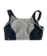 Glamorize Front Adjustable Sports Bra Womens Size 34F Black Gray Wireless - £17.75 GBP