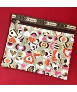 LeSportsac Zipper Pouch Hearts Pattern Cosmetics Travel Bag Makeup Penci... - £11.04 GBP