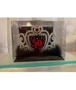 Amscan 250411 &quot;50th&quot; Birthday Light-Up Tiara, 1ct Silver/Black, 4&quot; x 5 5... - £10.11 GBP